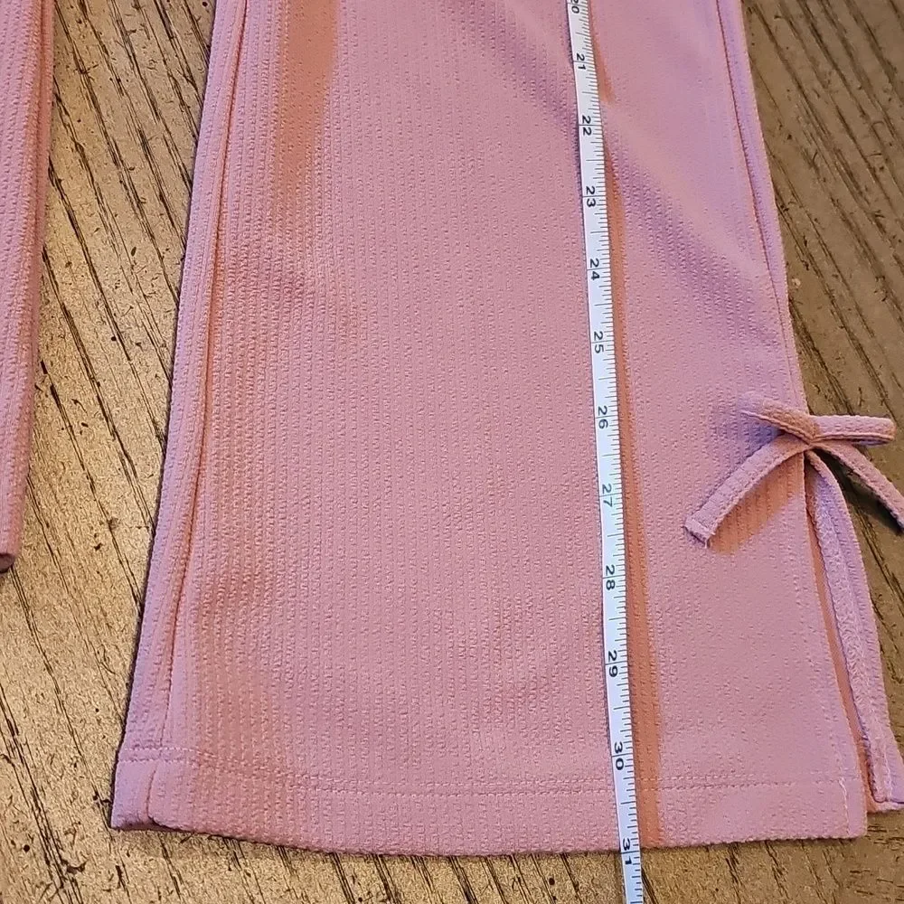 Pink Two-Piece Loungewear Set with Front Ruched Top Size S 6/7 New Never Worn